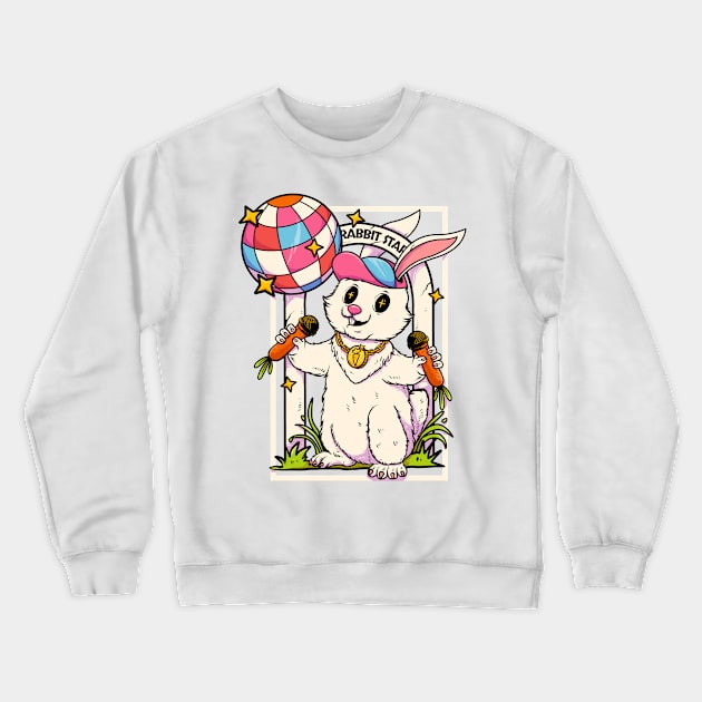 Rabbit Star Crewneck Sweatshirt by sakaapti